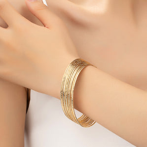 Nihao Wholesale Simple Style Classic Style Solid Color Iron Gold Plated Women's Bangle