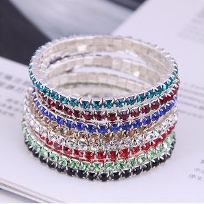 Nihao Wholesale Fashion Round Alloy Round Artificial Rhinestones Women'S Bracelets