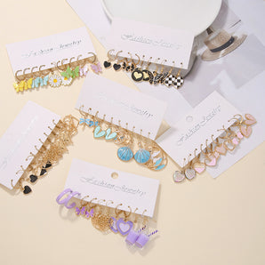 Nihao Wholesale 1 Set Elegant Modern Style Streetwear Letter Heart Shape Plating Alloy Drop Earrings