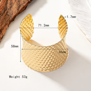 Nihao Wholesale Lady Solid Color Alloy Plating 14K Gold Plated Women's Cuff Bracelets