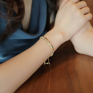 Nihao Wholesale Geometric Alloy Diamond Artificial Gemstones Women'S Bracelets