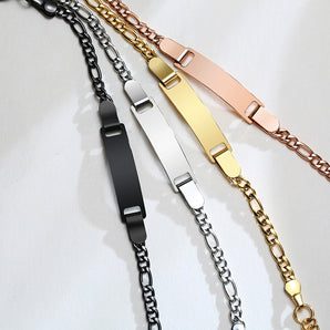 Nihao Wholesale Simple Style Geometric Stainless Steel Bracelets Plating Stainless Steel id Bracelets