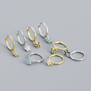 Nihao Wholesale Fashion Butterfly Inlay Silver Rhinestones Earrings