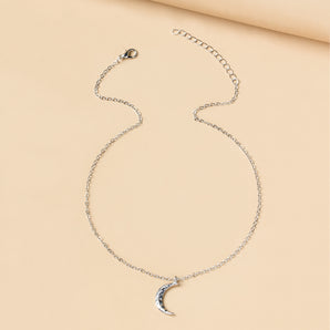 Nihao Wholesale Fashion Simple Crescent Shape Pendant Clavicle Chain Necklace  Female
