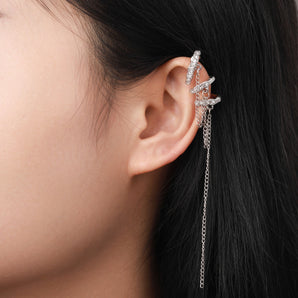 Nihao Wholesale 1 Piece Simple Style Geometric Plating Chain Inlay Alloy Rhinestones Ear Cuffs
