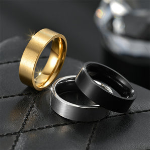 Nihao Wholesale Casual Solid Color Titanium Steel Plating 18K Gold Plated Men's Rings