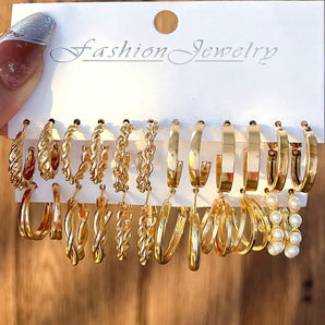 Nihao Wholesale 1 Set IG Style Casual Round Plating Inlay Alloy Pearl Earrings