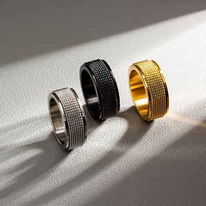 Nihao Wholesale Basic Modern Style Geometric Titanium Steel Plating Men'S Rings