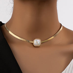 Nihao Wholesale Elegant Commute Korean Style Solid Color Alloy Plastic Plating 14K Gold Plated Women's Choker