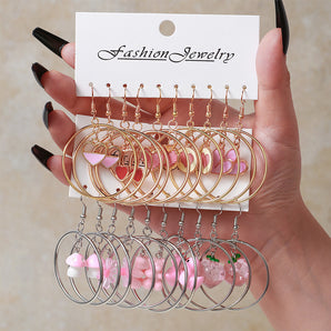 Nihao Wholesale 1 Set Simple Style Heart Shape Plating Alloy Drop Earrings