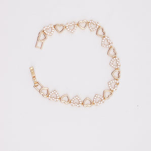 Nihao Wholesale Vintage Style Heart Shape Alloy Plating Inlay Zircon Gold Plated Women's Bracelets