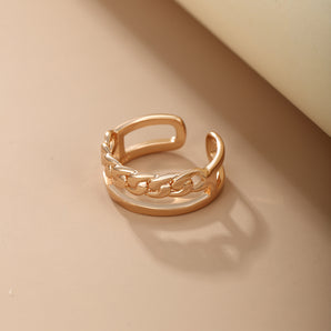 Nihao Wholesale XUPING Simple Style Geometric Alloy Copper Plating 18K Gold Plated Women's Open Rings