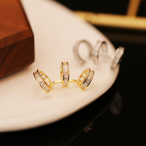 Nihao Wholesale 1 Piece Simple Style Classic Style Sparkly Plating Inlay Copper Zircon Gold Plated Ear Cuffs
