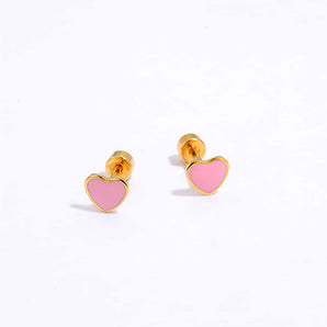 Nihao Wholesale 1 Piece Fashion Heart Plating Stainless Steel Earrings