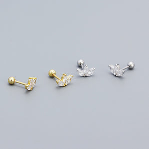 Nihao Wholesale Elegant Water Droplets Sterling Silver Inlay Rhinestones Ear Studs 1 Pair