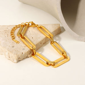 Nihao Wholesale fashion stainless steel hollow chain rectangular bracelet