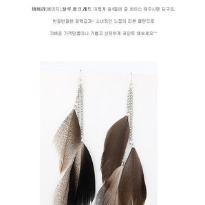 Nihao Wholesale Korean fashion elegant feather earrings yiwu  wholesale